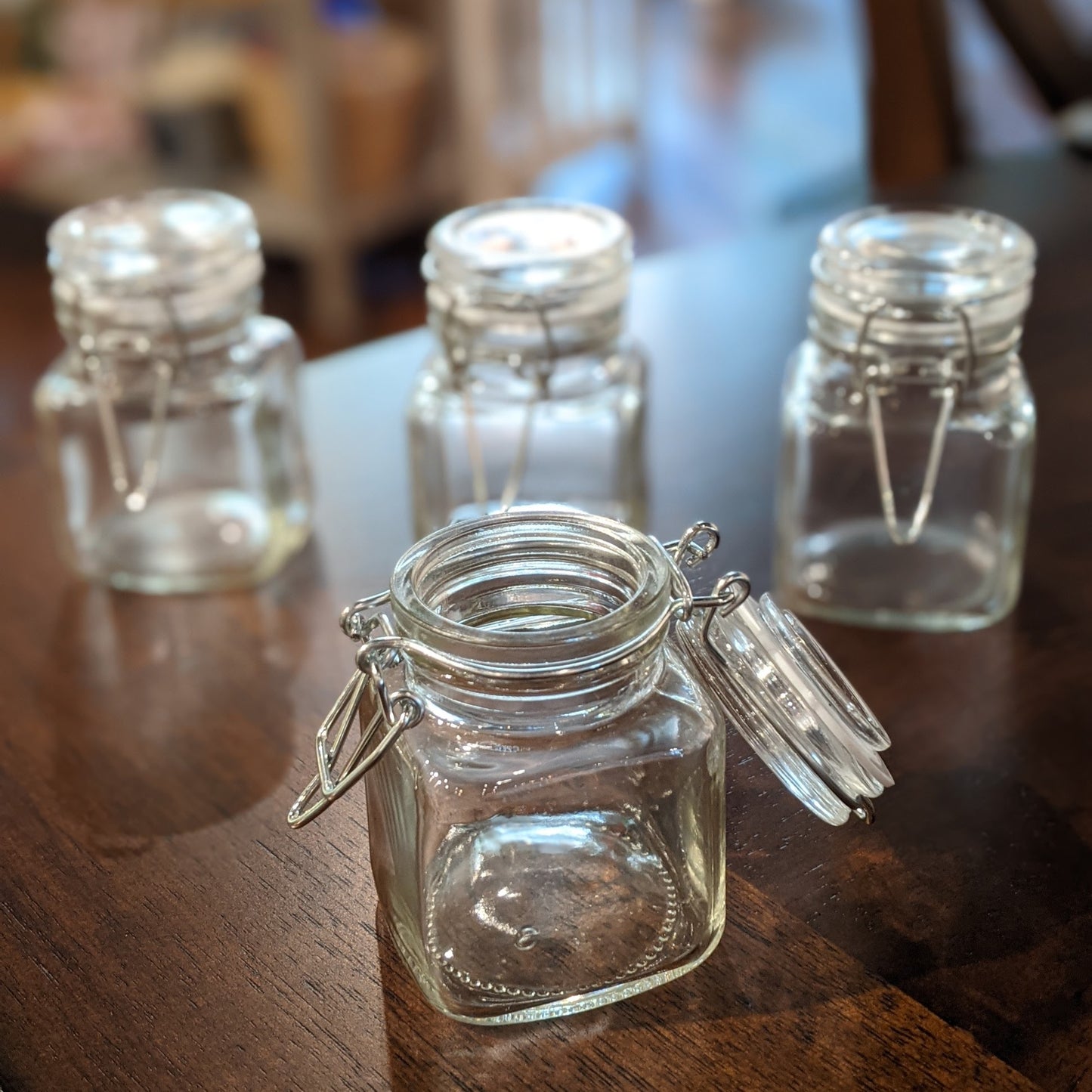 Glass Spice Jar with Hinge, 3 oz