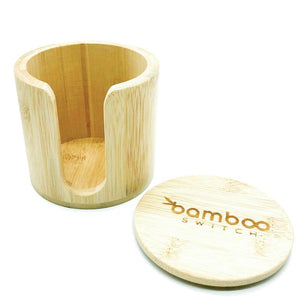 Empty bamboo facial rounds holder