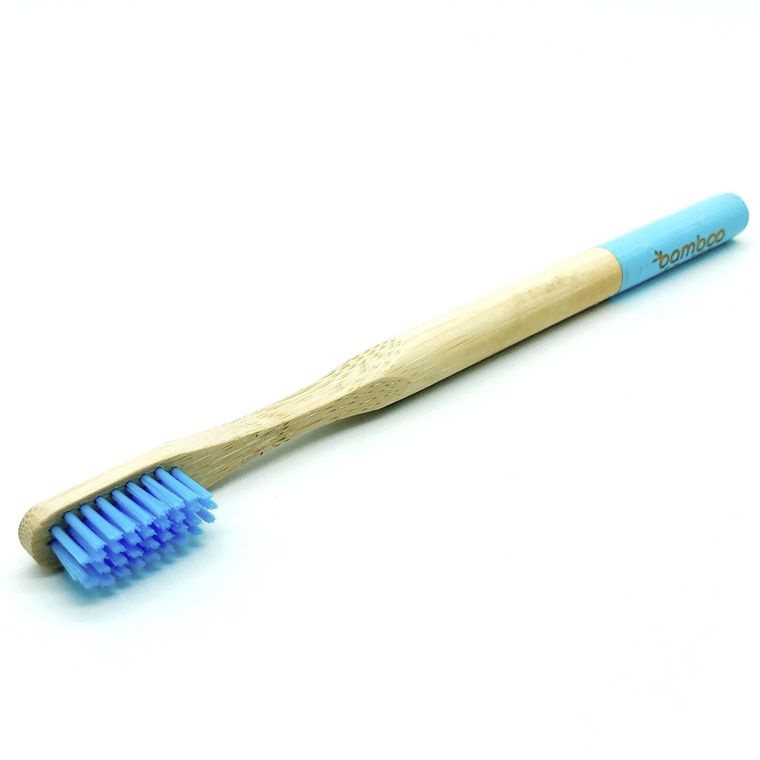 Blue bamboo toothbrush