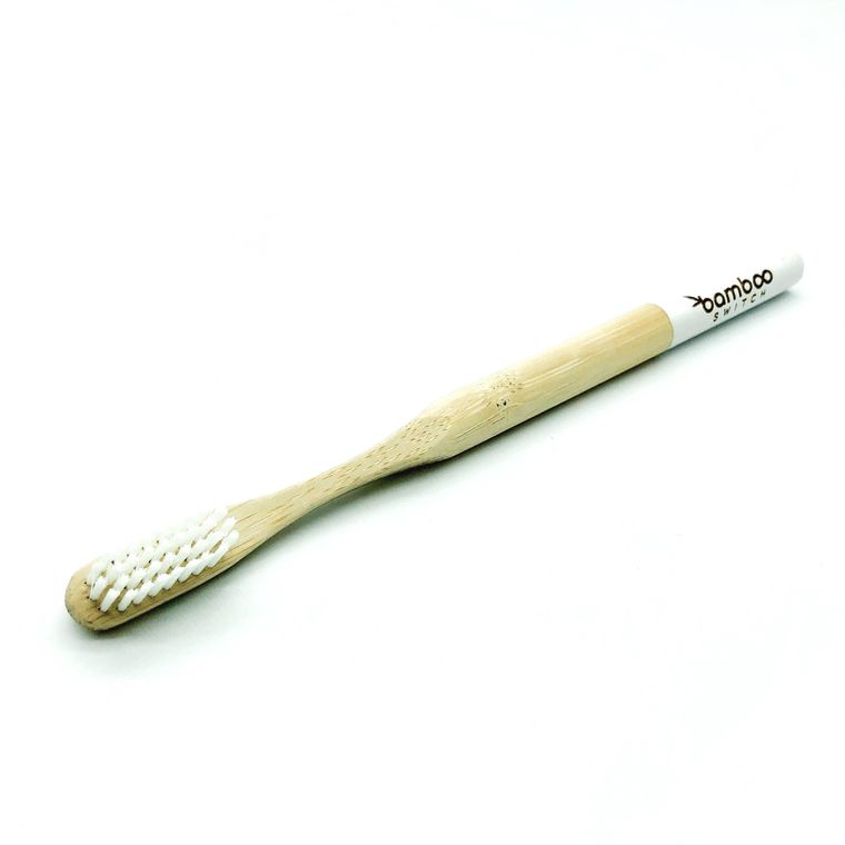 White bamboo toothbrush