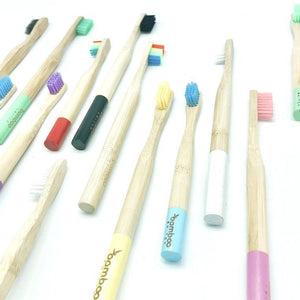 Bamboo toothbrushes, assorted colors