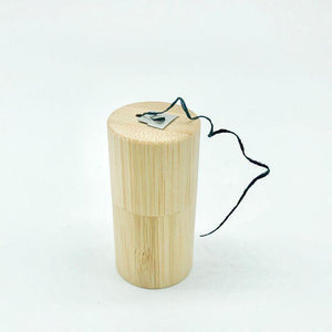 Bamboo Charcoal Dental Floss in Bamboo Dispenser