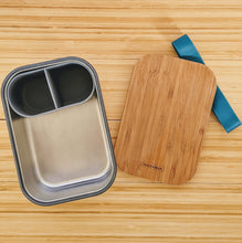 Load image into Gallery viewer, Sandwich container, metal container, wooden container. Rubber divider