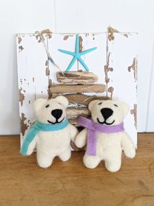 Happy Bears Wool Ornaments