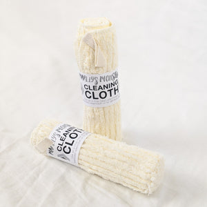 100% Cotton chenille cleaning cloth is natural colored and can be used as a mop head attachment, an oversized washcloth or for general cleaning.