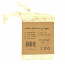 Load image into Gallery viewer, Reusable Cotton Mesh Produce Bags, 3-pack