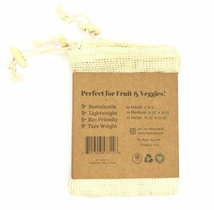 Reusable Cotton Mesh Produce Bags, 3-pack