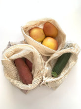 Load image into Gallery viewer, Reusable Cotton Mesh Produce Bags, 3-pack