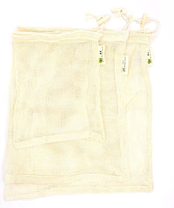 Reusable Cotton Mesh Produce Bags, 3-pack