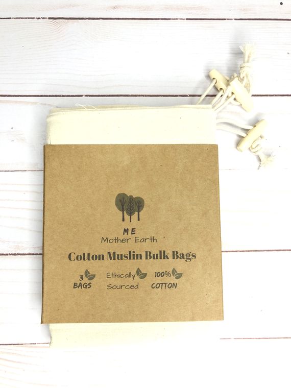 Cotton Muslin Bulk Shopping Bags 3-Pack