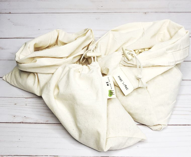Cotton Muslin Bulk Shopping Bags 3-Pack